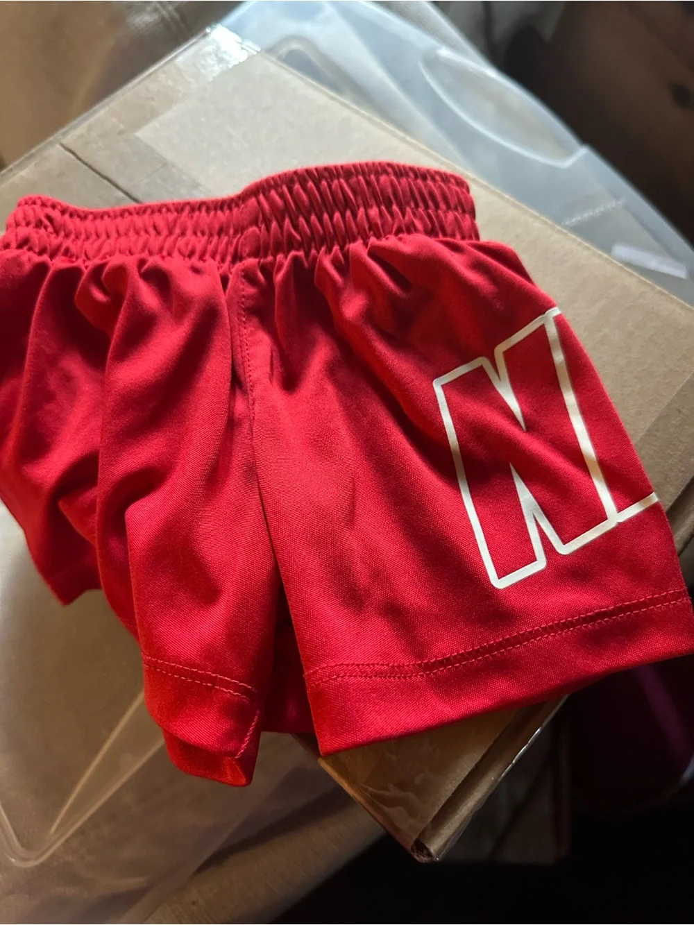 Nike Kids Red, Gray & Tan Athletic Shorts Set